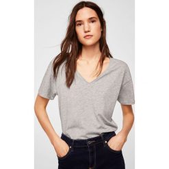 Mango - Top Chala. Szare topy damskie Mango, z bawełny, z krótkim rękawem. Za 29.90 zł.