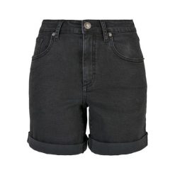 Shorty Damskie Denim Ekologiczne. Czarne szorty sportowe damskie Urban Classics, bez wzorów, z denimu, sportowe, trekkingowe. Za 189.99 zł.