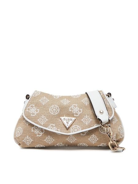 Guess Torebka HWJG96 27190 Beżowy. Brązowe listonoszki damskie Guess, z aplikacjami, z materiału, bez dodatków. Za 319.99 zł.