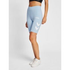 Szorty damskie Hummel Legacy. Niebieskie szorty sportowe damskie Hummel, s, bez wzorów, z bawełny, na fitness i siłownię. Za 120.50 zł.