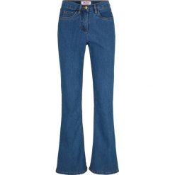 Dżinsy ze stretchem BOOTCUT, mid waist. Niebieskie jeansy damskie bonprix. Za 79.99 zł.