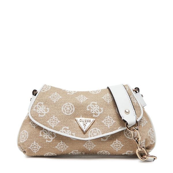 Torebka Guess. Brązowe listonoszki damskie Guess, z aplikacjami, bez dodatków. Za 319.99 zł.