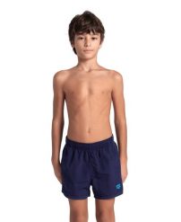 Spodenki plażowe Bywayx Youth R Junior. Niebieskie kąpielówki dla chłopców Arena, bez wzorów, z materiału. Za 52.99 zł.