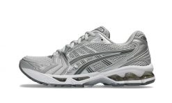 Damskie buty do biegania ASICS GEL-KAYANO 14 Cloud Grey / Clay Grey. Białe obuwie sportowe damskie Asics, bez wzorów, z gumy, do biegania, asics gel kayano. Za 738.00 zł.