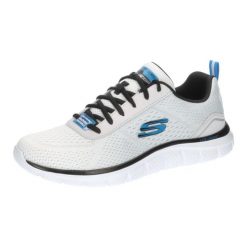 Obuwie treningowe Mężczyzna Skechers Track Ripkent biały. Białe buty sportowe męskie Skechers, z materiału, bez zapięcia, trekkingowe. Za 297.65 zł.