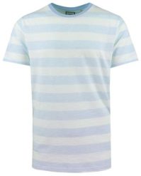 Lekki i Przewiewny T-Shirt Męski - Brave Soul - Błękitna w Paski. Niebieskie t-shirty męskie Brave Soul, na lato, l, bez wzorów, z bawełny, casualowe, bez kołnierzyka. Za 59.00 zł.