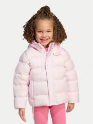 Adidas Kurtka puchowa JV8547 Różowy Loose Fit. Czerwone kurtki i płaszcze dla dziewczynek Adidas, bez wzorów, z puchu, bez kaptura. Za 479.99 zł.