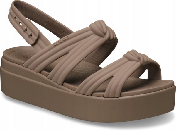 Crocs Crocs Brooklyn Knot Low Wedge Sandal 212864-2Q9 Brązowe 41/42. Brązowe sandały damskie Crocs, bez wzorów, bez obcasa, bez zapięcia. Za 211.86 zł.