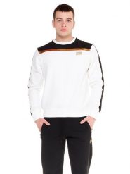 Bluza na co dzień na siłownię. Białe bluzy męskie LEONE 1947 APPAREL, m, bez wzorów, z bawełny, bez kaptura, na fitness i siłownię. Za 126.26 zł.