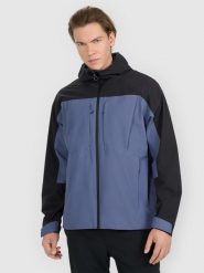 4F Kurtka trekkingowa membrana 10000 męska - granatowa XL. Niebieskie kurtki męskie 4f, m, bez wzorów, bez kaptura. Za 399.99 zł.