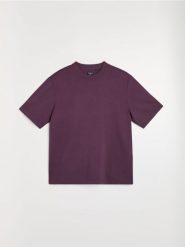 Bluza z krótkim rękawem z wiskozą - fioletowy. Fioletowe bluzy męskie Sinsay, l, bez wzorów, z wiskozy, bez kaptura. Za 39.99 zł.