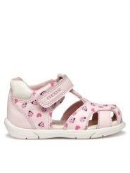 Geox Sandały B Sandal Zapito B556FB 000BC C8175 Różowy. Czerwone sandały dziewczęce Geox, ze skóry, bez zapięcia. Za 149.99 zł.