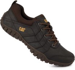 Męskie buty półbuty skórzane brązowe CATERPILLAR CAT INSTRUCT P722310. Brązowe półbuty na co dzień męskie Caterpillar, z materiału, casualowe, bez zapięcia. Za 299.00 zł.