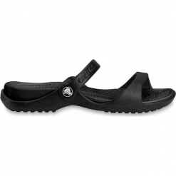 Klapki "Cleo" w kolorze czarnym. Czarne klapki damskie Crocs. W wyprzedaży za 86.95 zł.