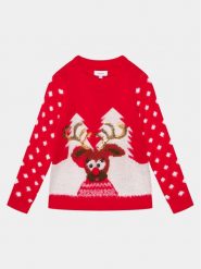 Vero Moda Girl Sweter Rudy 10272446 Czerwony Regular Fit. Czerwone swetry dla dziewczynek Vero Moda Girl, bez wzorów, z syntetyku, bez kołnierzyka, bez ramiączek, bez kaptura. Za 76.99 zł.