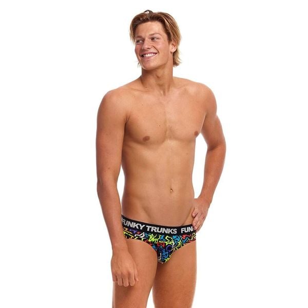 Bielizna slipy majtki bawełniane elastyczne męskie Funky Trunks Funk Me. Czarna slipki męskie FUNKY TRUNKS, m, bez wzorów, z bawełny. Za 92.24 zł.