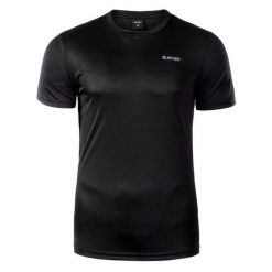 Koszulka męska Hi-Tec Sibic - czarna, Rozmiar L. Czarne buty sportowe męskie Hi-tec, l, bez wzorów, z dzianiny, sportowe, bez kołnierzyka. Za 36.99 zł.
