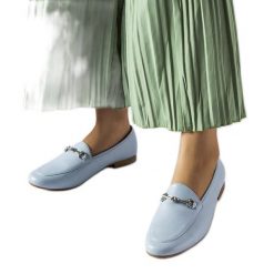 Niebieskie mokasyny Vinceza. Niebieskie mokasyny damskie z tworzywa sztucznego, eleganckie. Za 84.66 zł.