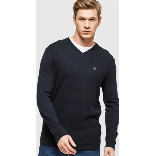 Timberland Sweter Jones Brook V Neck Sweater , granatowy, rozmiar S. Niebieskie swetry przez głowę męskie Timberland, l, bez wzorów, z bawełny, bez kołnierzyka. Za 429.99 zł.