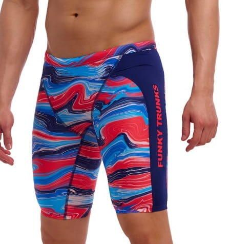 Spodenki do pływania Jammery Funky Trunks Wave Craze. Brązowe kąpielówki męskie FUNKY TRUNKS, m, bez wzorów, z elastanu, do pływania. Za 219.00 zł.
