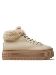 Calvin Klein Jeans Trzewiki Bold Platf Low Laceup Mg YW0YW01590 Beżowy. Brązowe botki damskie Calvin Klein Jeans, z jeansu, bez obcasa, na płaskiej podeszwie, bez zapięcia. Za 559.99 zł.