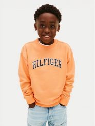 Tommy Hilfiger Bluza KB0KB10404 Pomarańczowy Regular Fit. Brązowe bluzy dla chłopców Tommy Hilfiger, bez wzorów, z bawełny, bez ramiączek, bez kaptura. Za 269.99 zł.