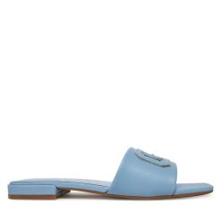 Klapki Guess. Niebieskie klapki damskie Guess, z aplikacjami, bez obcasa. Za 319.99 zł.