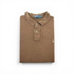 Second life - Koszulka polo męska z krótkim rękawem - Stan bardzo dobry. Brązowe buty sportowe męskie Ralph Lauren, bez zapięcia, na golfa. Za 126.86 zł.