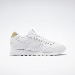 Buty do chodzenia damskie Reebok Glide. Białe obuwie sportowe damskie Reebok, bez wzorów, z materiału, trekkingowe. W wyprzedaży za 245.60 zł.