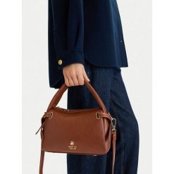 Torebka Beverly Hills Polo Club. Brązowe torebki do ręki damskie Beverly Hills Polo Club, bez wzorów, bez dodatków. Za 209.99 zł.