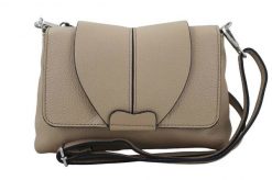 Listonoszka skórzana BARBERINI'S beżowa 953-2. Brązowe torebki shopper damskie Barberinis, z aplikacjami, ze skóry, eleganckie, małe, zdobione, bez dodatków. Za 189.99 zł.