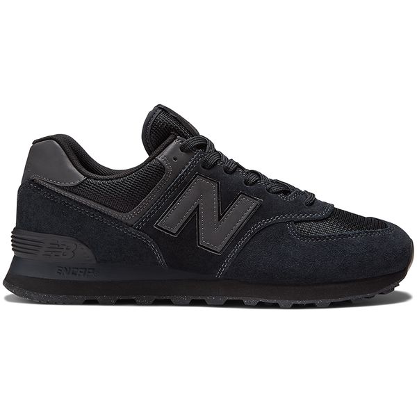 Buty męskie New Balance ML574EVE - czarne. Czarne buty sportowe męskie New Balance, z gumy, bez zapięcia. Za 499.99 zł.