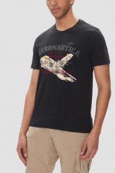 AERONAUTICA MILITARE Granatowy bawełniany męski t-shirt, Rozmiar XXL. Niebieskie t-shirty męskie Aeronautica Militare, l, bez wzorów, z bawełny, eleganckie, bez kołnierzyka. Za 249.99 zł.