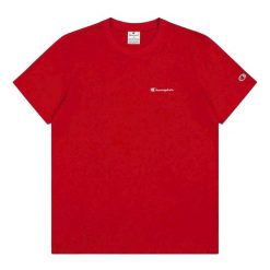 Męska Koszulka Z Krótkim Rękawem. Czerwone koszulki sportowe męskie Champion, m, bez wzorów, bez kołnierzyka, bez ramiączek, trekkingowe. Za 136.99 zł.