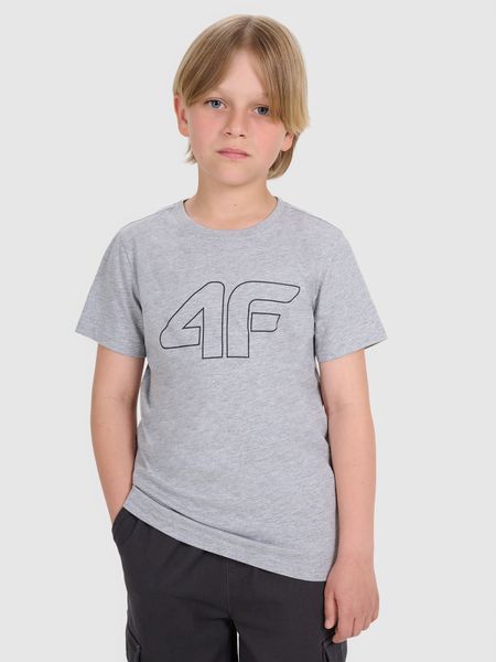 4F T-shirt regular z nadrukiem chłopięcy - szary 164 (13-14 lat). Szare t-shirty dla chłopców 4f, bez wzorów, z bawełny, bez ramiączek. Za 39.99 zł.