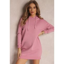 Różowa Bluza Długa z Kapturem Posetrius. Czerwone bluzy damskie Renee, m, bez wzorów, z jeansu, z kapturem. Za 69.99 zł.