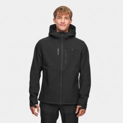 Kurtka turystyczna męska softshell Alpinus ASO. Czarne kurtki sportowe męskie Alpinus, m, bez wzorów, z softshellu, trekkingowe. Za 279.00 zł.