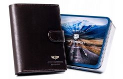 Portfel skórzany Peterson [DH] PTN 22310L-VT c. brązowy. Brązowe portfele męskie Peterson, bez wzorów, ze skóry. Za 219.99 zł.