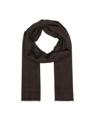 Calvin Klein Szal Emblem Aop Glossy Tonal Scarf LV04F8096G Brązowy ciemny. Brązowe czapki i kapelusze damskie Calvin Klein, bez wzorów, z materiału. Za 269.99 zł.