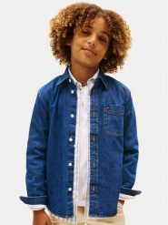Tommy Hilfiger Koszula jeansowa KB0KB10069 Granatowy Regular Fit. Niebieskie koszule dla chłopców Tommy Hilfiger, bez wzorów, z bawełny, bez kołnierzyka, bez ramiączek. Za 329.99 zł.