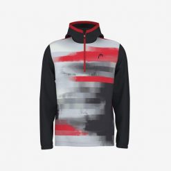 Bluza z kapturem chłopięca Topspin. Czarne bluzy dla chłopców Head, bez wzorów, z materiału, bez ramiączek, z kapturem. W wyprzedaży za 237.55 zł.