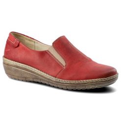 Półbuty damskie Helios, skóra naturalna z gumką i profilowanym zapiętkiem, bordowe, 320. Czerwone półbuty damskie Helios, bez wzorów, ze skóry, eleganckie, bez obcasa, bez zapięcia. Za 185.00 zł.