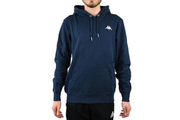 Kappa Vend Hooded, męska bluza. Niebieskie bluzy męskie Kappa, l, bez wzorów, z bawełny, z kapturem. Za 89.99 zł.