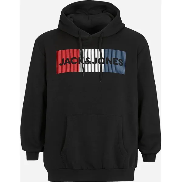Bluza z kapturem Plus Size Corp. Czarne bluzy męskie JACK & JONES PLUS, m, bez wzorów, z dresówki, z kapturem. Za 179.00 zł.