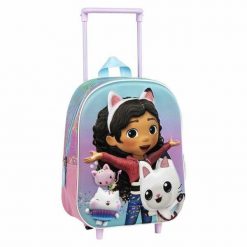 Plecak szkolny 3D z kółkami Gabby's Dollhouse 67 % Poliester. Czerwone torby i plecaki dziecięce GABBY'S DOLLHOUSE, z poliesteru. Za 115.45 zł.