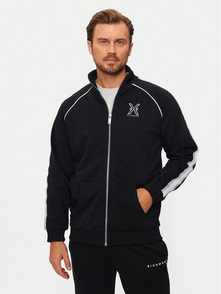 Richmond X Bluza Bongi UMA24004FE Czarny Regular Fit. Czarne bluzy męskie Richmond X, m, bez wzorów, z bawełny, bez kaptura. Za 469.99 zł.