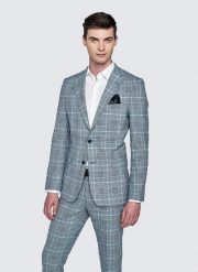 PAKO LORENTE – Niebieska marynarka garniturowa w kratę. Niebieskie marynarki męskie Pako Lorente, bez wzorów, boho. Za 499.99 zł.