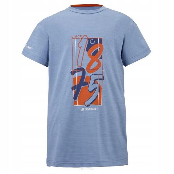 Koszulka tenisowa juniorska Babolat Exercise Graphic Tee Boy. Niebieskie t-shirty dla chłopców BABOLAT, bez wzorów, z elastanu, bez ramiączek. Za 119.99 zł.