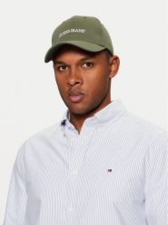 Guess Jeans Czapka z daszkiem M4BZ26 WF8V1 Khaki. Brązowe rękawiczki męskie Guess Jeans, z aplikacjami, z bawełny. Za 79.99 zł.