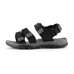 Sandały turystyczne unisex Alpine Pro Gode. Czarne sandały damskie Alpine Pro, bez wzorów, bez obcasa, bez zapięcia. W wyprzedaży za 259.00 zł.